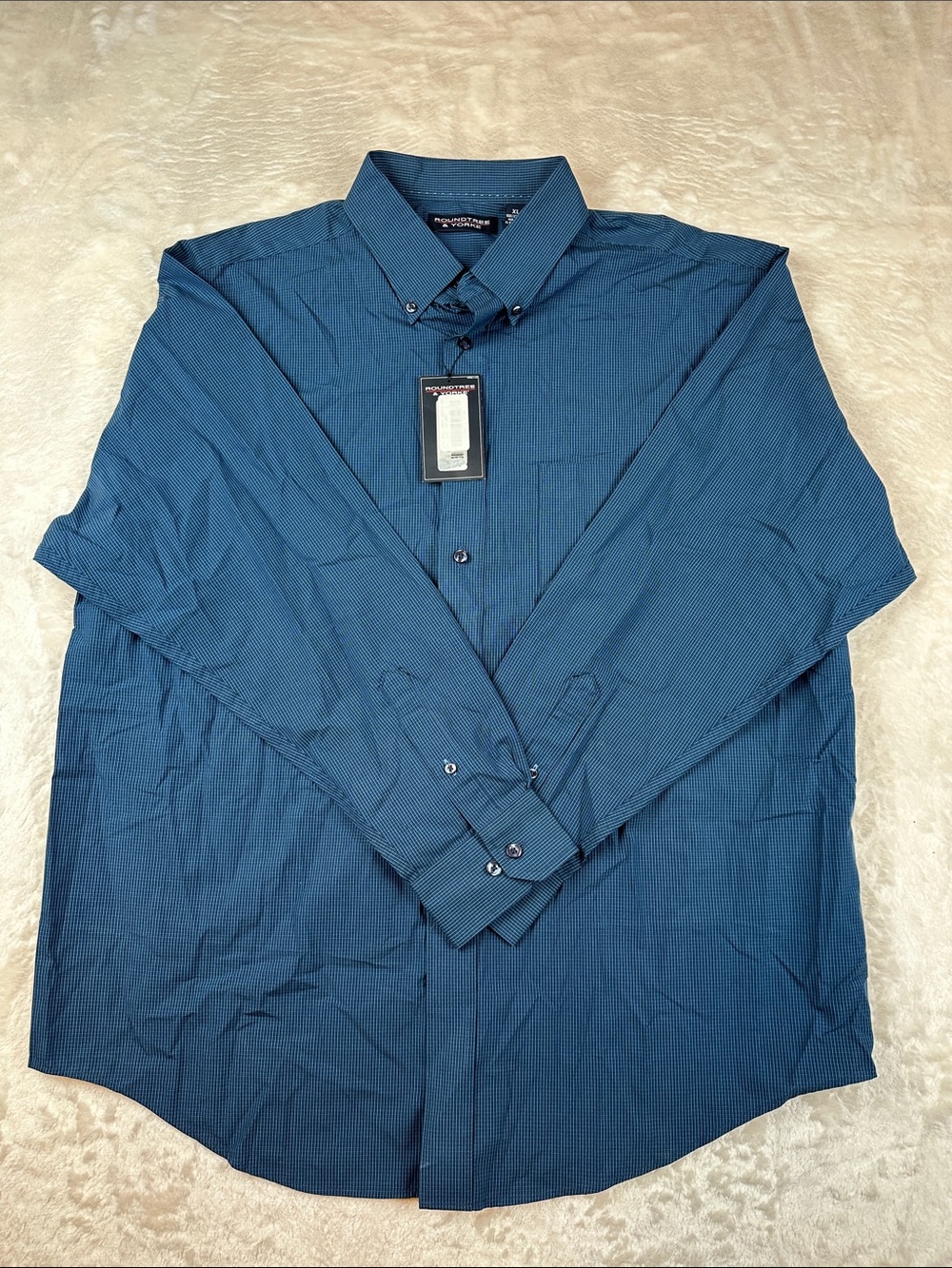 NWT Roundtree & Yorke Men's Button-Down Dress Shirt Deep Teal | Business |Formal